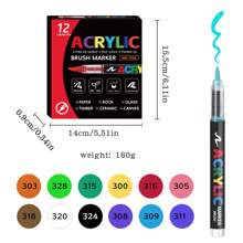 48 Colors Acrylic Marker Pens For Adult Coloring Books, Dual-Tip Acrylic Painting Markers Brush Pen Sets - Multicolor - View 15