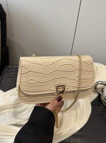 Modische, vielseitige Umhängetasche mit Klappe und Kette für den Stadtverkehr