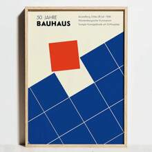 1pc Unframed Modern Geometric Bauhaus Exhibition Poster, Bauhaus Movement Prints, Minimalist Abstract Wall Art Canvas, Suitable For Modern Home Decor, Framed Wall Art - Multicolor - View 37