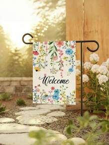 1pc Customizable Linen Double-Sided Garden Flag Wall Decor For Family, Friends, Couples With Name Or Date; Suitable For Home, Outdoor, Courtyard And Garden Decoration (Flagpole Not Included)