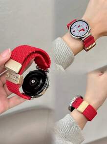 Correa de reloj de nailon trenzado nuevo magnético transpirable de 18 mm/20 mm/22 mm para verano, ajustable, compatible con Samsung Galaxy, Garmin, Amazfit - Suave y transpirable