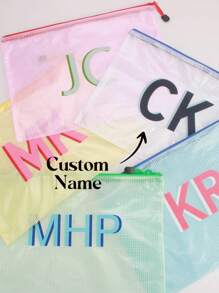 Custom Monogram Small Water Resistant Zipper Bag Pouch | Personalized Wet Dry Bag For Mask, Pool, Beach, Lake, Boat, Travel, Toiletries Large Shadow Monogram Pool Bag,Bridesmaids Wedding Bag,Custom Bachelorette Sunscreen Bag,Sunscreen Storage Bag,Bachelorette Gift ,Ornamental High-Quality,Stylish,Fashionable,Adorable,Colorful,Cute Custom,Personalized,Unique Ideal Gifts For Her Boyfriend,Girlfriend Living Room,Home,Office