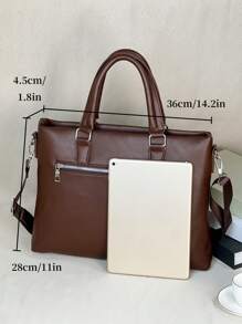 HOVI'S Men's Black Briefcase - Stylish And Minimalist Large Capacity Multi-Functional Business Crossbody Bag, Perfect For Travel And Laptop Storage Vintage