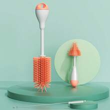 SAIDAH 360 Degree Rotation 3 In 1 Silicone Baby Feeding Bottle Brush Pacifier Brush Wash Water Sippy Cup Container Straw Cleaning Brush Set - Multicolor - View 11