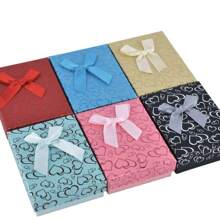 24pcs/12pcs Paper Jewelry Boxes Ring Pendant Earrings Bracelet Gift Box With Bowknot Ribbon Packaging Storage Box Storage Box ( Mixed Colors) Back To School Dormitory Storage