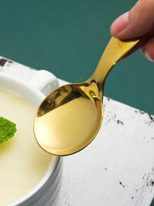 1pc Creative 304 Stainless Steel Tea Spoon For Tea Table,School Supplies