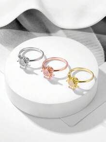 Customized Photo Projection Ring For Women, Charming Personalized Bohemian Style Sunflowers With Picture Projection Ring For Summer Beach Vacation Jewelry, Couple Proposal Ring Wedding Season Gift, Mother's Day Gift For Mom, Thanksgiving Anniversary Commemorative Gift