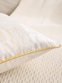 Miater Gold Thread Jacquard Decorative Throw Pillow Cover For Living Room Sofa - Beige - View 3