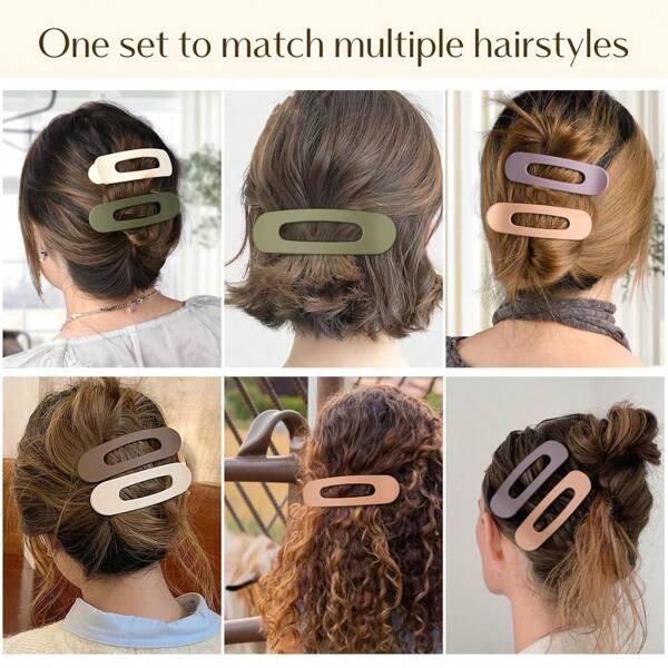 1/4 Pieces/Set Of Solid Color Hair Clips, Side Hair Clips, Bangs Clips, Large-Sized Hair Clips, Elegant Hair Accessories, Suitable For Women's Daily Use, Multiple Colors To Choose From Back To School