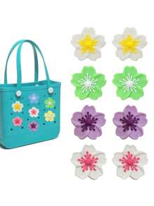 16pcs/8pcs/4pcs/1pc 7-Color Begonia Flower DIY Bag Decor, Bag Accessories, Begonia Flower Decor
