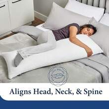 54" X 20" Luxury Rayon From Bamboo Body Pillow - For Side And Back Sleepers - Supportive, Soft, Fluffy - Quality Long Pillow - White - View 2