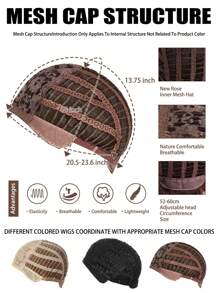 Tóc giả sợi tổng hợp ngắn xoăn tự nhiên 14 inch có mái, tóc giả tổng hợp xoăn gợn sóng phù hợp cho hàng ngày, Halloween, lễ hội, tiệc hóa trang - màu đen - Xem 8