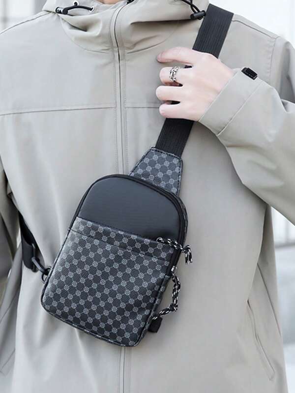 Nowa, zabytkowa, kwiatowa, jednoramienna torba typu crossbody dla mężczyzn, sportowa torba na klatkę piersiową, kompaktowa mała saszetka