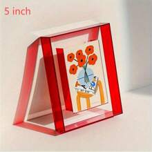 5/6/7/8 Inch Colorful Acrylic Photo Frame Box Diy Poster Mounting Display Stand Table Ornaments Creative Picture Message Board Holder Gifts Birthday Graduation