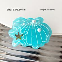 新款海洋系列贝壳爪发夹，小众设计动物鲸鱼发爪，批发跨境饰品马尾扇贝发夹，七彩鱼发夹，热带鱼发夹 - 彩色 - 查看 16