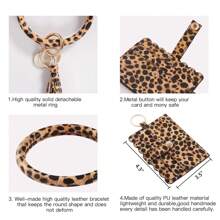 1 PC Bracelet Fringe Card Bag Portable Creative Small Wallet Fashion Simple Mini Small Wallet Gift Coin Wallet Ultra-Thin Card Bag Fashion Item Key Hanging Multi-Purpose Card Bag Leopard Print For Women Wallet Mini Wallet Purse Wallet Wristlet Wallet - Multicolor - View 5