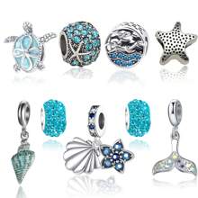 Set de 9 pièces d'accessoires en argile polymère perles européennes et américaines de la série océanique polyvalente avec des motifs de tortue, d'étoile de mer, de fleur à 5 pétales, de couronne en forme de cœur et d'attrape-rêves bohème, pour bracelet et diy