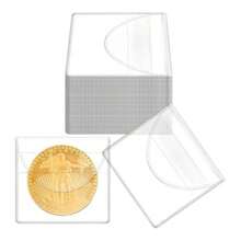 20 Stücke Einzelpackung Münz-Flip-Münzhalter-Clip, klarer PVC-Münzschutz, Einzelplastik-Münzclip, Münzschutztasche, für Münzen, Schmuck, Kleinteile