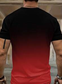 男士国王渐变印花圆领短袖 T 恤和长裤套装