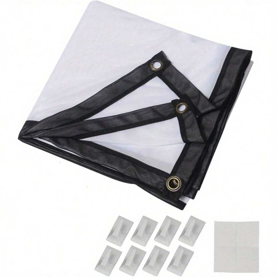 Projector Screen 150 Inch, Foldable Projector Screen, Pull Down Projector Screen,16:9 HD 4K Screen For School Home Theatre Cinema Office - Variant1 - View 1