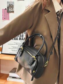 新款时尚简约单肩包，休闲百搭枕头形手提包，大容量斜挎包