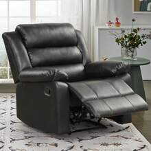 PU Leather Manual Recliner Chair Single Recliner Sofa With Comfortable Armrest For Living Room - màu đen - Xem 1