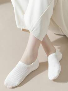 6 Pairs Women Vertical Striped Simple Casual Breathable Low-Cut Invisible Boat Socks - Multicolor - View 8