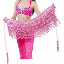Women's Belly Dance Waist Chain Sequined Tassel Skirt Hip Scarf Dance Hip Belt Latin Dance Hula Dance Hip Scarf - Multicolor - View 6