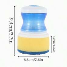 1 pezzo Spugnetta dispensatrice automatica con detergente liquido, spazzola per la pulizia di pentole e padelle per uso domestico - Grigio - Visualizzare 15