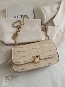 Modische, vielseitige Umhängetasche mit Klappe und Kette für den Stadtverkehr