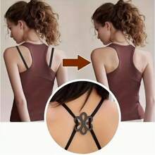 3pcs Flower Shaped Bra Strap Clips, Invisible Anti-Slip Bra Strap Holders Women's Undergarment Accessories Invisible Slip-Proof Bra Strap Buckle For Lingerie - Crossback Straps, Transparent Buckle, Anti-Slip,Random Color And Style Summer Cooling,Beach,Travel