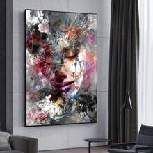 Modern Retro Abstract Female Shadow Canvas Art - Wooden Frame Canvas Painting 2.25cm Piece (3), Thickness 1inch / 3, Home Gift Decoration, Room Decoration Aesthetics, Wall Decoration Art, Perfect Gift, Autumn Winter Wall Decoration, Living Room Decoration, Bedroom Decoration, Kitchen Decoration, Entrance Decoration, Bathroom Decoration, Direct Wall Painting, High-Quality Wall Painting Poster