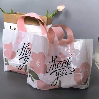 5/15/25/50 Bolsas de regalo con motivos florales - Bolsas de plástico para transporte, bodas, cumpleaños y festividades