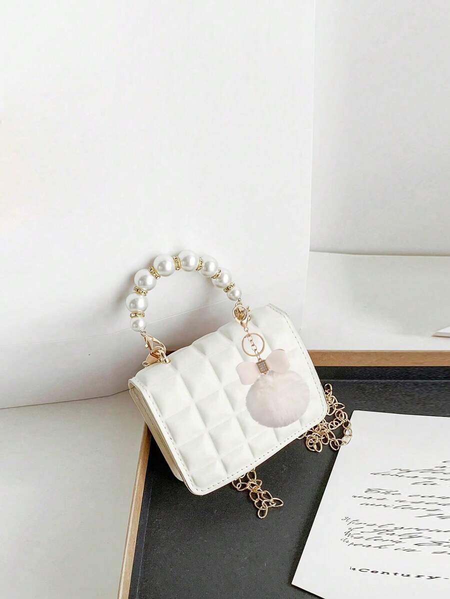 Cute And Fashionable Pearl Texture Handbag Coin Purse Crossbody Bag Outing Handbag Small Square Bag