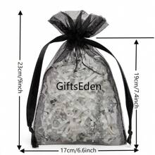 50 piezas/paquete, 25 colores, 7 tamaños, Bolsas de organza de malla de nailon transparente con cordón de alta calidad, bolsas para empaquetar joyas, bolsas de regalo, bolsas para jabón, bolsas para obsequios de boda, bolsas para caramelos, bolsas de almacenamiento, bolsas protectoras para frutas, adecuadas para Navidad, boda, fiesta y vacaciones, Día de San Valentín