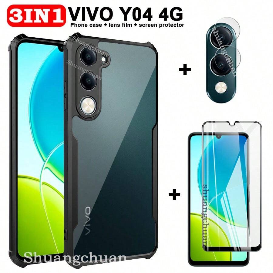 适用于 VIVO Y04 4G 手机壳相机镜头膜 Y29 4G Y29s VIVO Y04 屏幕保护膜钢化玻璃膜亚克力防摔手机壳