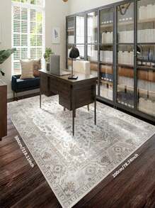 高端神秘艺术波西米亚复古欧式东方全幅复古印花升级面料和材料精致细致的复古花卉图案怀旧水晶天鹅绒地毯，适用于卧室、客厅、衣柜、托儿所、多功能房间、休闲家居装饰、房间装饰，异国情调元素地毯，易于清洁和维护家庭使用 - 灰色 - 查看 19