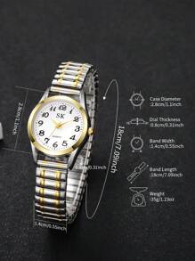 1pc Women's Minimalist Casual Numeric Dial Elastic Band Quartz Wrist Watch, Elegant Fashion (Watch Box Not Included) - Một cỡ - Xem 3