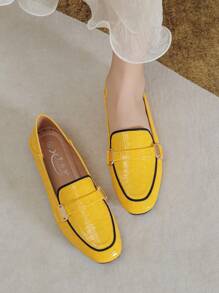 Mengshangli Women's Slip-On Flats, Leather Casual Spring Loafers