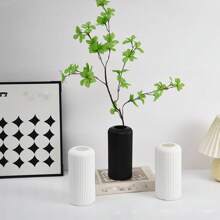 1pc Striped Plastic Vase Simple Decoration For Flower Arrangement,Home Decor,Flower Vase,Centerpiece,Table Decor