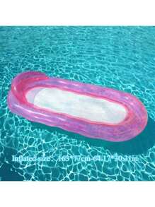 A Large Inflatable Floating Bed Suitable For Adults To Lie Down, Relax, Enjoy Sunbathing, And Rest. The Inflatable Swimming Floating Bed Hammock With Soft Mesh Center, Water Lounge, Swimming Pool Float Are Perfect For Summer Outdoor Beach Games, Swimming Pool Parties, And Reusable Color Blocked Headrests. Thickened, With Multiple Colors To Choose From, Beach Essentials, Beach Accessories - Multicolor - View 7