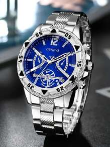 6pcs/Set Stylish Quartz Watches For Men - Perfect For Halloween, Christmas, Thanksgiving, Valentine's Day - Ideal Gift For Boyfriend Or Family
