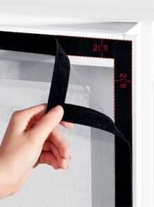 Window Insect Screen Net, Self-Adhesive Nano Mesh Curtain, Retractable Invisible Flyscreen For Home, Easy Installation - Black Web Black Edge - View 9