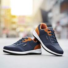 Comfortable Men's Casual Sneakers, Flat Sole Athletic Shoes Suitable For Party,Vacation,Commute,Outdoor,Daily Work, Fashion Sports Shoes For Walking & Running - Blue - View 3