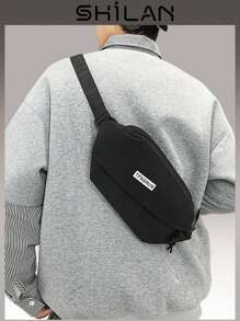 Men's Multi-Functional Chest Bag With Multiple Pockets, A New Style Of Solid-Color Fashionable Shoulder Bag For Casual Use. It's A Multi-Purpose Sling Bag, Shoulder Bag, Side Bag And College Bag That Can Be Used In Various Ways. It's Suitable For Commuting And Is A Fashionable And Portable Sling Bag, Crossbody Bag And Side Bag. Purse Belt Fanny Pack Side Bags For Men - Multicolor - View 1