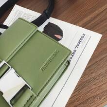 1pc Casual Fashion Waterproof PU Men Shoulder Messenger Bag, Black/Brown/Green/Gray, Zipper Decor, Large Capacity Sling Bag Mini Bag - Green - View 6