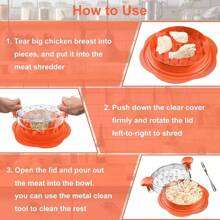 Desmenuzador de carne y pollo manual - Trituración de cocina - Naranja - Ver 7