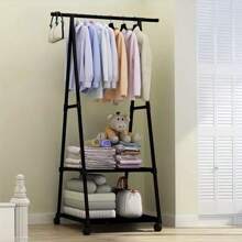 Bedroom: Sleep At Night, Put Clothes, Bedside Simple Drying Rack, Coat Rack, Floor Hanger, Triangular Folding Rack - Multicolor - View 1