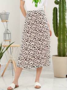 Women's Summer High Waist Skirt Solid Color Long Satin Skirt For Travel, Beach, Shopping - Multicolor - View 1