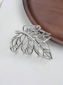 1 pièce Pince à cheveux en métal creuse en forme de feuille, taille moyenne, pince occipitale, fixation forte, polyvalente, pince à cheveux, mâchoire à cheveux, pince à cheveux, attache à cheveux, clip de cheveux